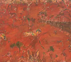 John Olsen, Rabbit Warren - Rydal, 1997, oil on canvas