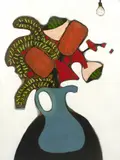 John Baird, Blue Jug, 2021, oil on board
