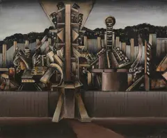 Jan Senbergs, Enclosure (Williamstown), 1981, oil on canvas