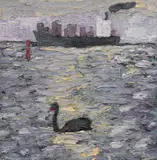 Julian Twigg, Sunset, Netley, 2013, oil on board