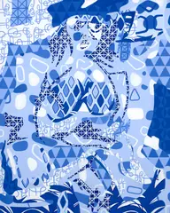Natalya Hughes, Woman IV (Blue), 2020, synthetic polymer paint on board