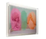 Polly Borland, Untitled (pink, green, orange), 2018, lenticular digital print on rice paper mounted on Lexan and wood