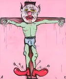 Adam Cullen, IRA (Clown on Cross), 2008, synthetic polymer paint and enamel on canvas
