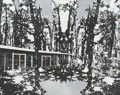 Forest House by Paul Davies, 2015, vinyl acrylic copolymer on canvas, sold May 2023