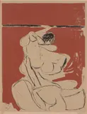 Brett Whiteley, Figure on an Orange Background, 1961, screenprint, ed. 74/75