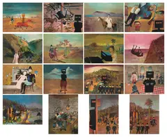 Sidney Nolan, Kelly I, 1970-71, complete suite of screenprints (16), ed. A/P