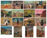 Sidney Nolan, Kelly I, 1970-71, complete suite of screenprints (16), ed. A/P