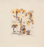 John Olsen, Papageno and the Birds, 1992, lithograph, ed. 63/150