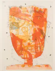 Hot Head by David Larwill, 2005, etching BAT, sold Apr 2023