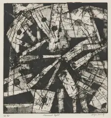 Movement Eight by Roger Kemp, c.1980, etching, ed. 10/45, sold Apr 2023