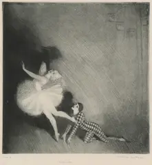 Norman Lindsay, Colombine, 1918, drypoint and soft ground etching, edition of 31