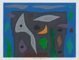 John Coburn, Study for 'Aquarium', gouache and pastel on paper