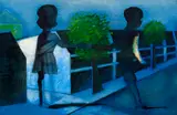 The Dream by Charles Blackman, oil on masonite, sold Mar 2023