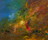 David Boyd, Playing with Butterflies, 1974, oil on canvas