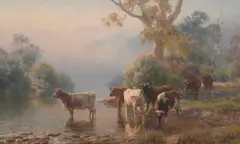 Jan Hendrik Scheltema, On the Buffalo River, Victoria, oil on canvas