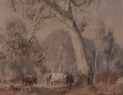 Hans Heysen, The White Gum, 1922, watercolour on paper