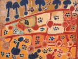 Wimmitji Tjapangati, Grass Seed Dreaming, 1992, synthetic polymer paint on canvas