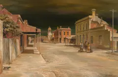 Kenneth Jack, A Street in Inglewood, 1970, oil on board