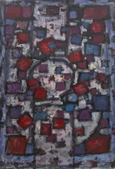 Roger Kemp, Counterpoint, synthetic polymer paint on cartridge paper mounted on canvas