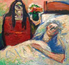 Noel Counihan, Confrontation, 1983, oil on masonite