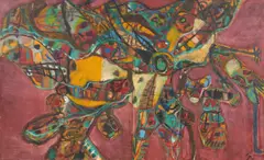 Judi Singleton, Phantasmagorical, 1989, oil on canvas, diptych