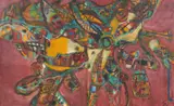 Judi Singleton, Phantasmagorical, 1989, oil on canvas, diptych