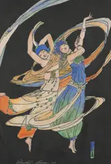 Bertha Lum, Dancing Figures, 1924, raised line print