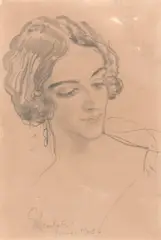 George Washington Lambert, Portrait of Thea Proctor, 1923, pencil on paper