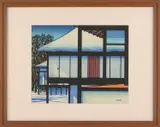 SHOWA PERIOD (1926-1989), UNDATED by Clifton Karhu A Japanese Woodblock Print, Framed woodblock print titled 'Katsura Rikyu, Kyoto' and published by Unsodo late in the 20th century., sold Aug 2022