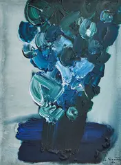 Stanislav Rapotec, Blue Bouquée, 1990, oil on board