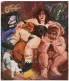 Wendy Sharpe, Hercules and Omphale (Black Corset)