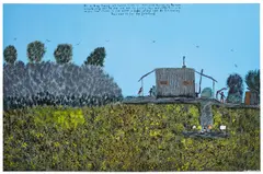 Ian Abdulla, Swan Reach on the Murray River, 1998, acrylic on canvas
