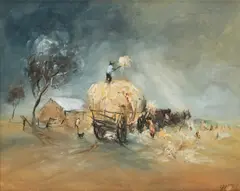 Hugh Sawrey, On Murphy's Farm, oil on canvas