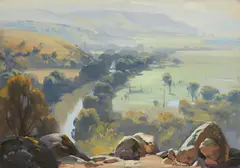 Ernest Buckmaster, The Peaceful Valley, Dandenong Ranges, oil on board