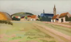 Hungarian Village by Desiderius Orban, pastel on card, sold Nov 2022