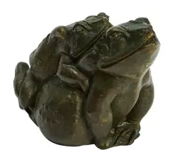Toads Mating by Barbara Tribe, 1973, bronze with green patina, sold Nov 2022