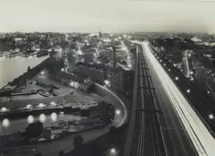 Sydney from the Bridge Pylon c.1940s, printed by Max Dupain, 1991, silver gelatin photograph, sold Nov 2022