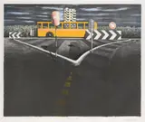 Jeffrey Smart, The Waiting Bus, 1986, lithograph, ed. of 80