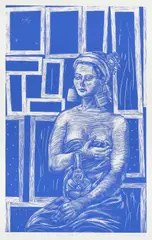 Juan Davila, Carmen Gallardo (Blue), 2005, screenprint, ed. P/P I/III
