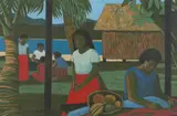 Ray Crooke, Fijian Village, 1991, screenprint, proof
