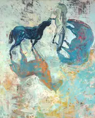 Lucy Culliton, White Horse, Dark, 1996, oil on canvas