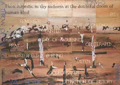 Imants Tillers, Thou Majestic: B, 2009, synthetic polymer paint and gouache on 25 canvasboards
