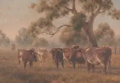 Pastoral Scene by Jan Hendrik Scheltema, oil on canvas, sold Oct 2022