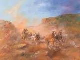 Hugh Sawrey, The Six In Hand (Cobb & Co. Series), oil on board