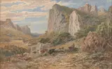 James Waltham Curtis, Landscape with Bullock, 1890, watercolour on paper