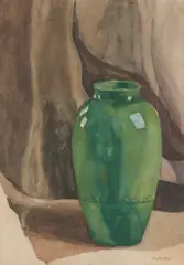 Vida Lahey, The Green Vase, watercolour on paper