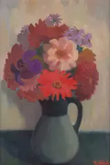 Alison Rehfisch, Summer Flowers, oil on board