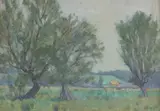 Norah Gurdon, Pollard Willow, Suffolk, 1928, oil on board