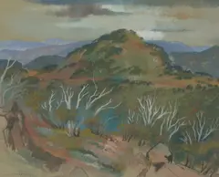 Anne Montgomery, Landscape, Mt Hotham, gouache on paper
