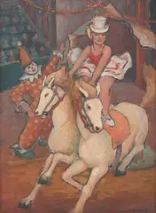 Dorothea Francis, The Circus, oil on canvas on board